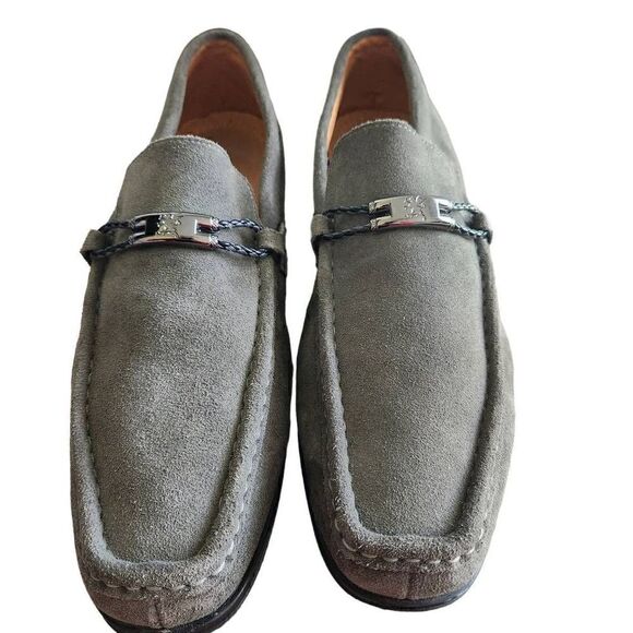 Stacy Adams Suede Loafers Mens 11.5 Neville Moc Toe Bit Loafer Gray Leather‎ main image 6
